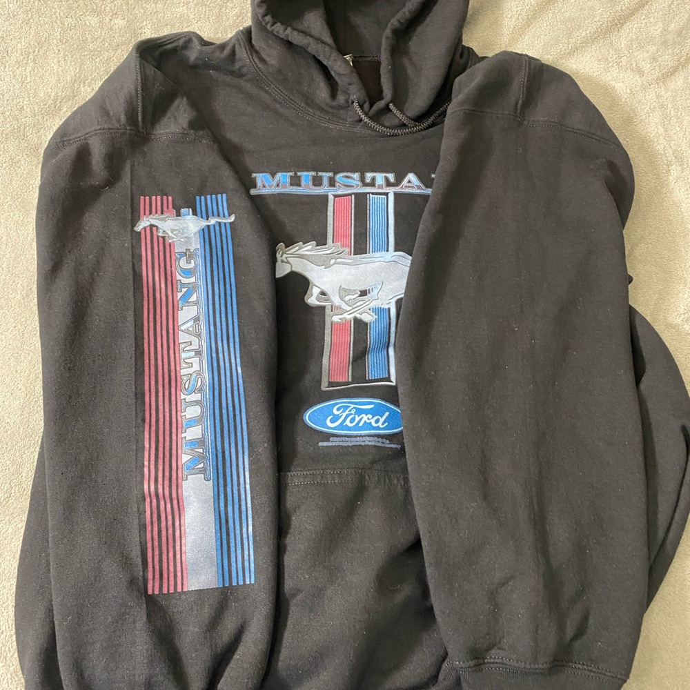 Mens Black Ford Mustang 2XL Classic Hoodie - Picture 7 of 14